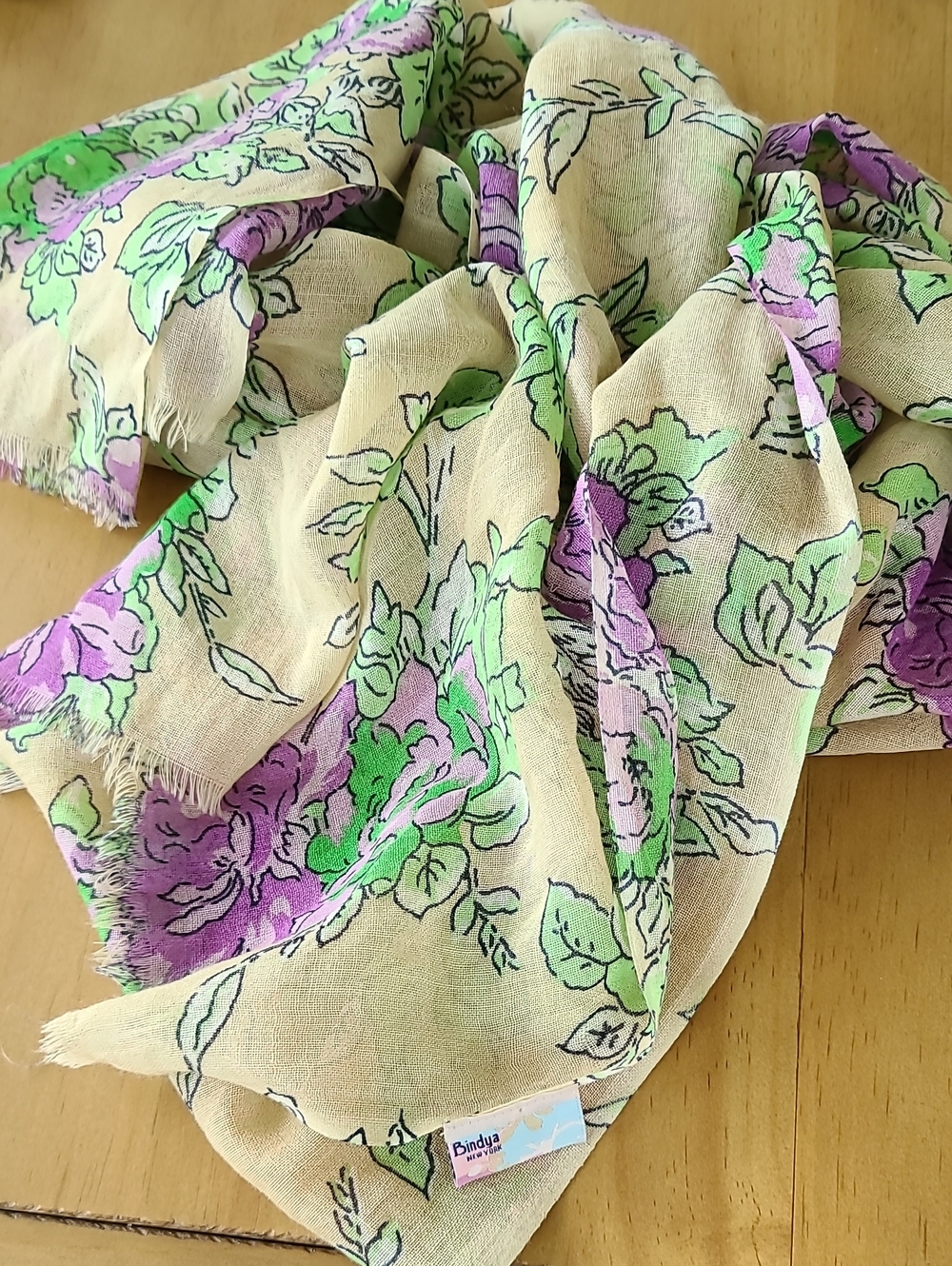Bindya New York Wool Floral Scarf